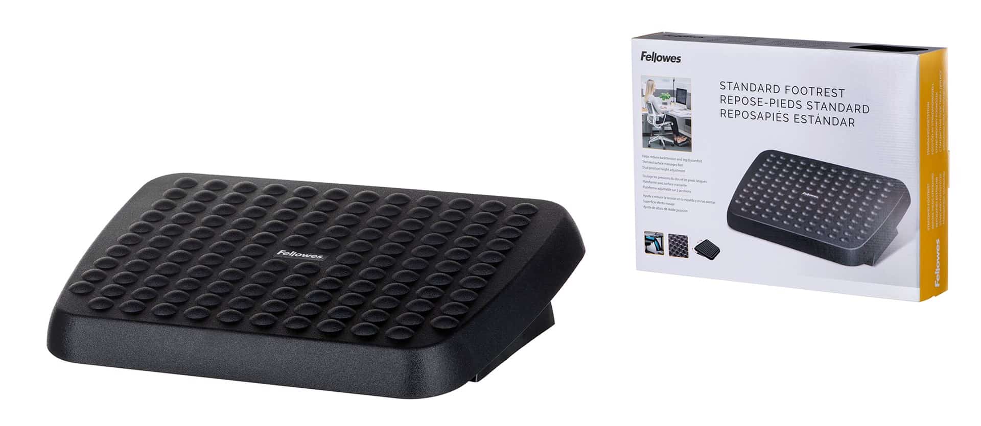 Fellowes Ergonomia Podnóżek Regulowany Biurowy, Czarny
