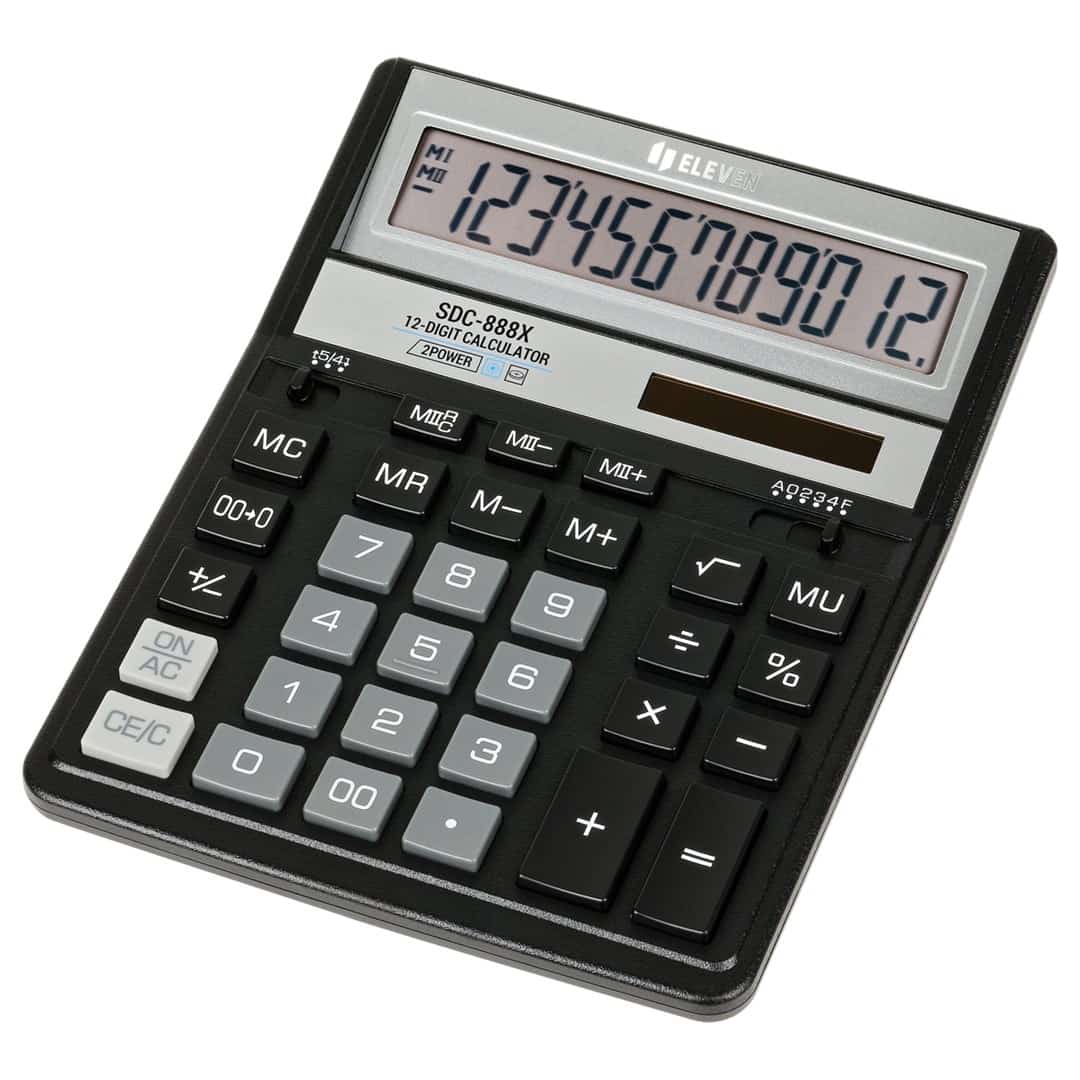 Eleven SDC-888X-BK Kalkulator Biurowy Szary Czarny