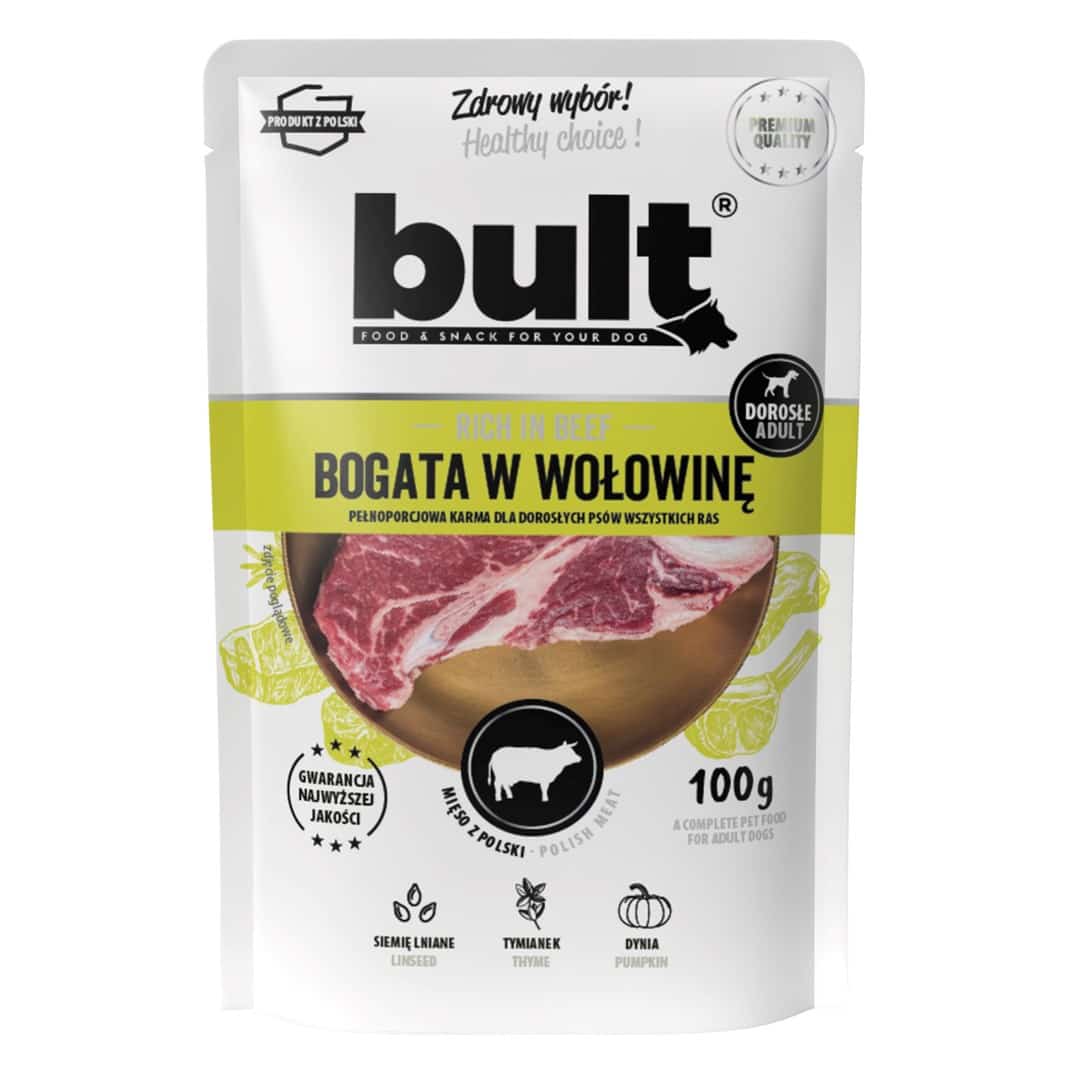 Mokra karma dla psa BULT, saszetka z mielonką wołową, 100g