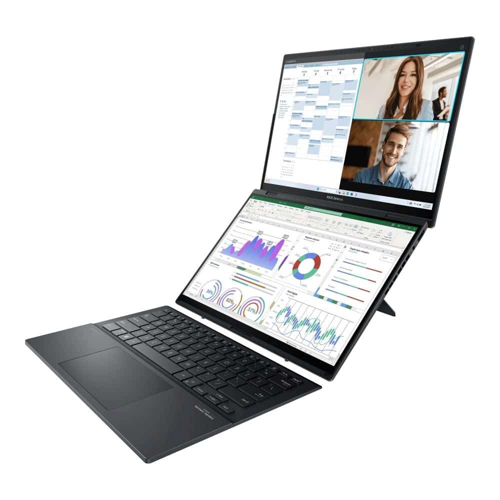 ASUS Zenbook Duo UX8406CA-QL121W Ultra 7 255H 2x14.0"OLED FHD Touch 60Hz 400nits 32GB LPDDR5X SSD1TB Glossy Intel Arc Graphics WLAN+BT Cam1080p 75WHrs Win11 Inkwell Gray