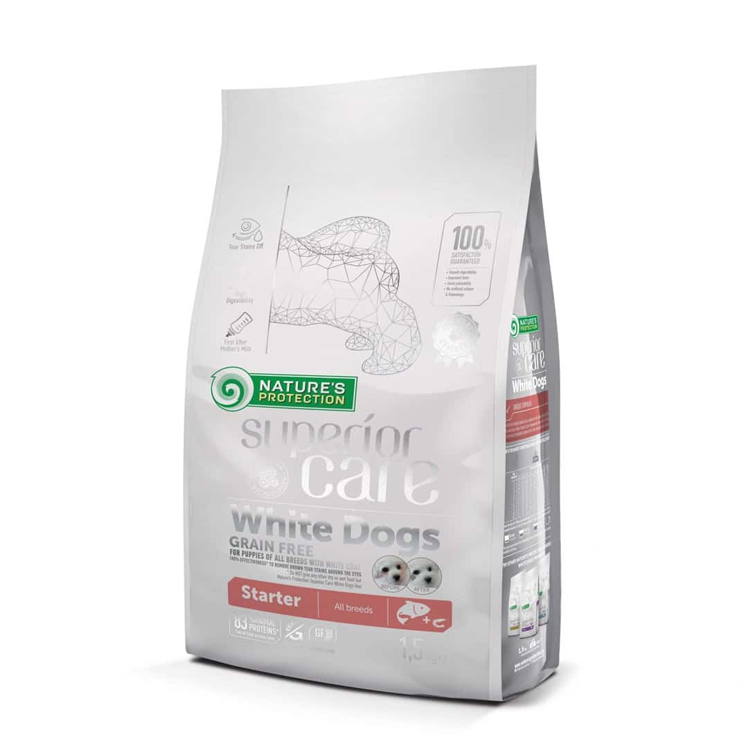 Nature's Protection White Dogs Grain Free Łosoś Starter 1.5kg