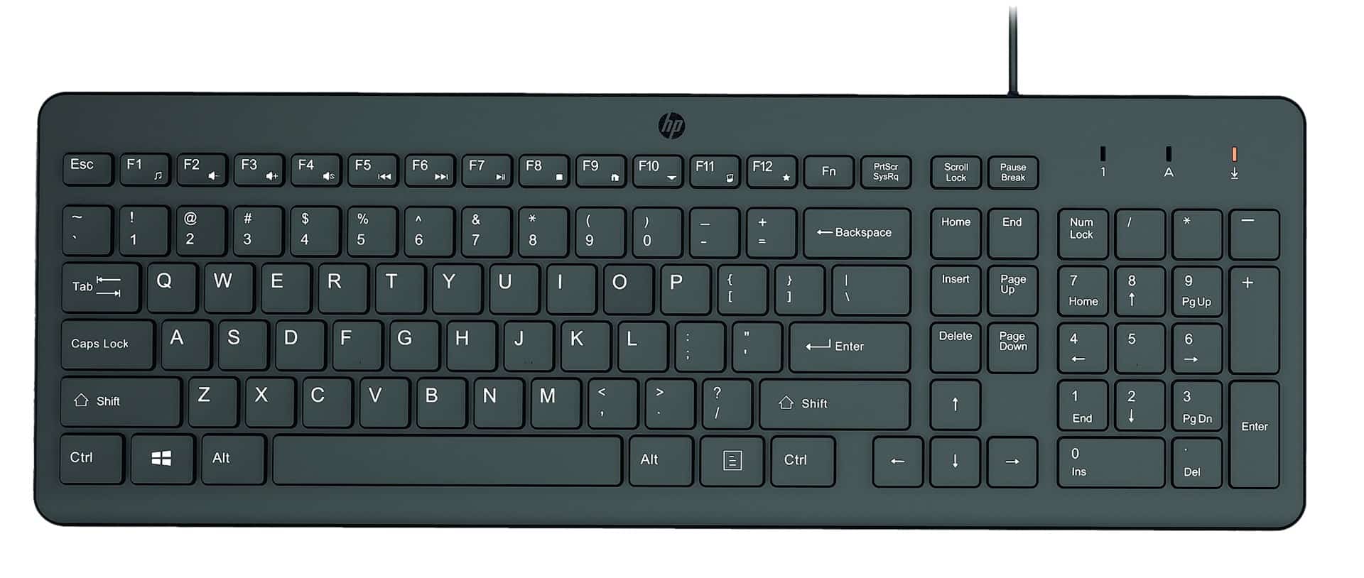 Klawiatura HP 150 Wired Keyboard czarna 1m