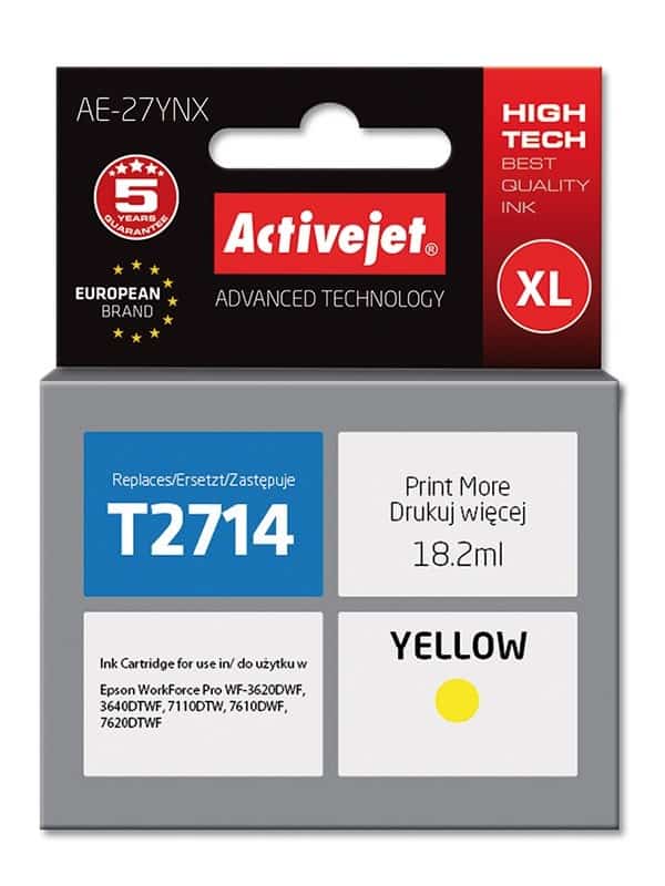 Activejet AE-27YNX Tusz, 18 ml, öłty