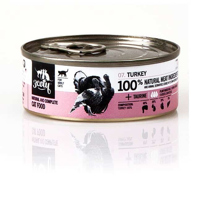 3Coty TURKEY for Adult cats 80g - Indyk