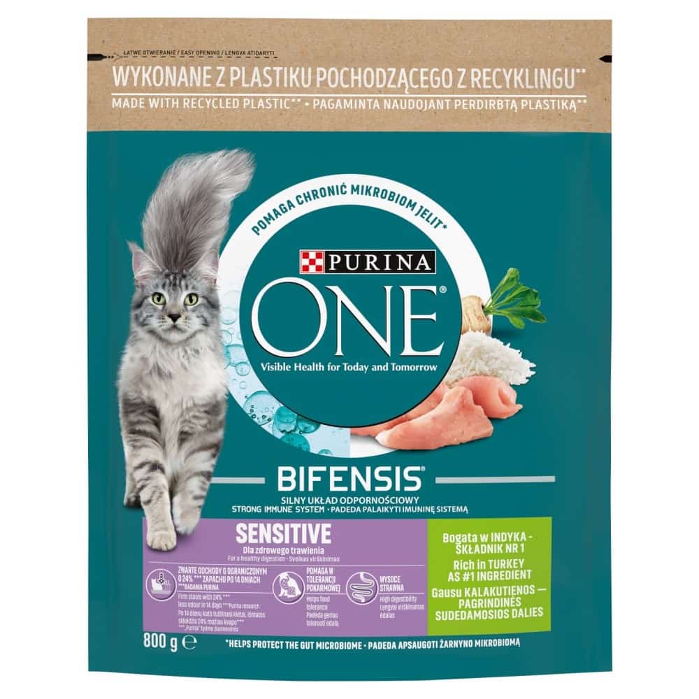 PURINA One Bifensis Adult Sensitive Indyka i Ryź 800g