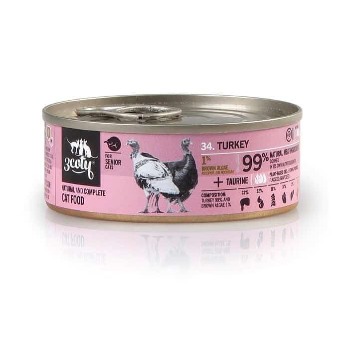 3Coty TURKEY for Senior Cats 80g - Mokra Karma