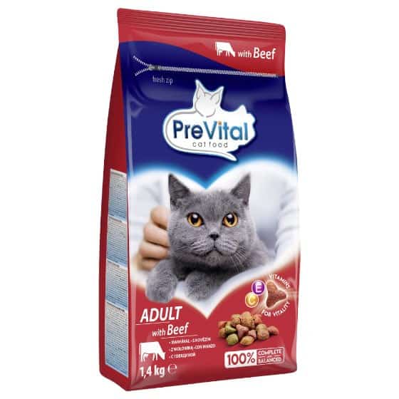 PREVITAL -Z wołowiną karma sucha 1,4kg