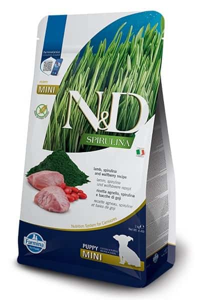Karma sucha dla szczeniąt małych ras - Farmina N&D Spirulina z jagnięciną 2 kg