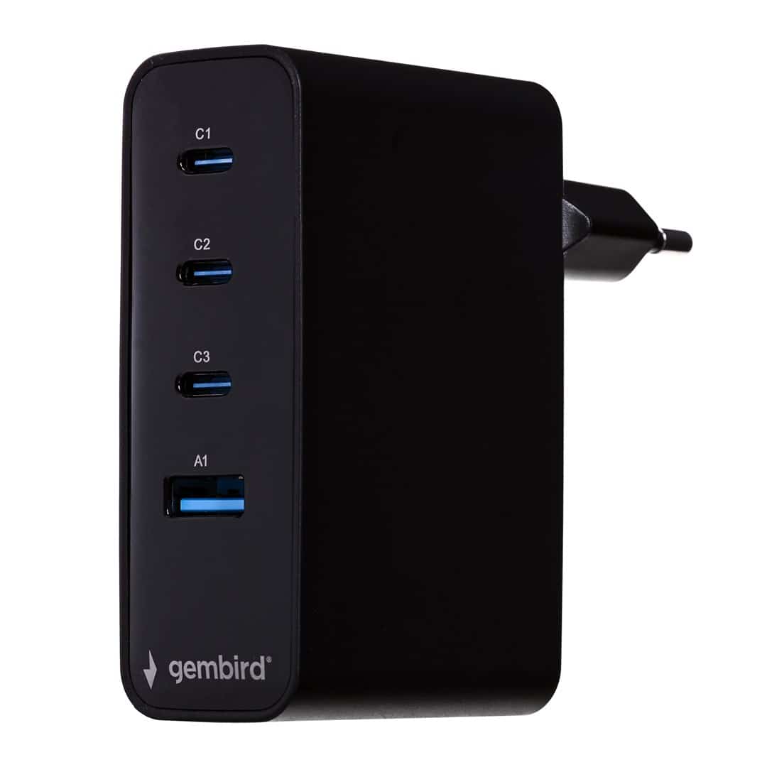 GEMBIRD 4-PORTOWA ŁADOWARKA SIECIOWA 100W CZARNA
