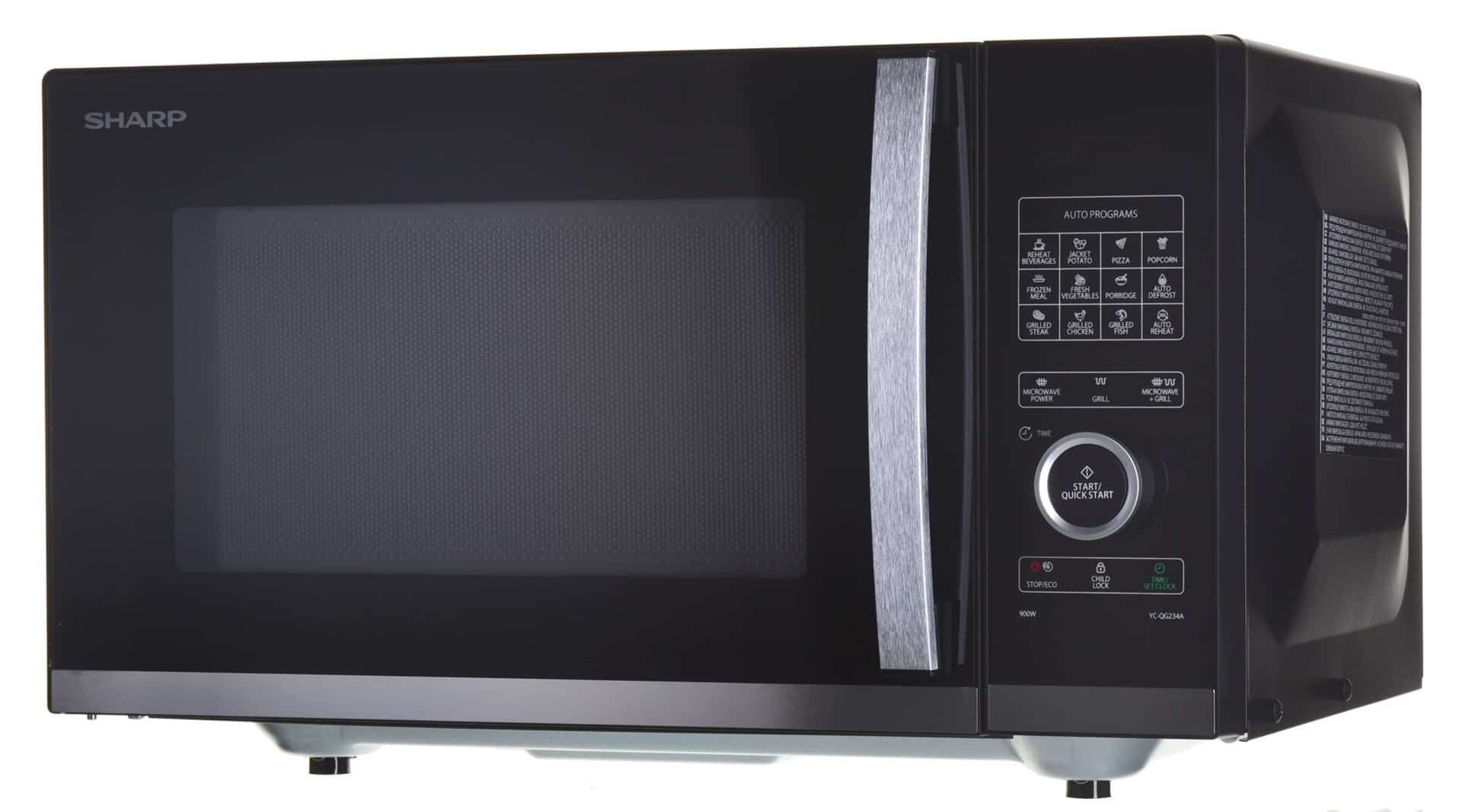 Kuchenka mikrofalowa SHARP YC-QG234AEB - wolnostojąca, czarna