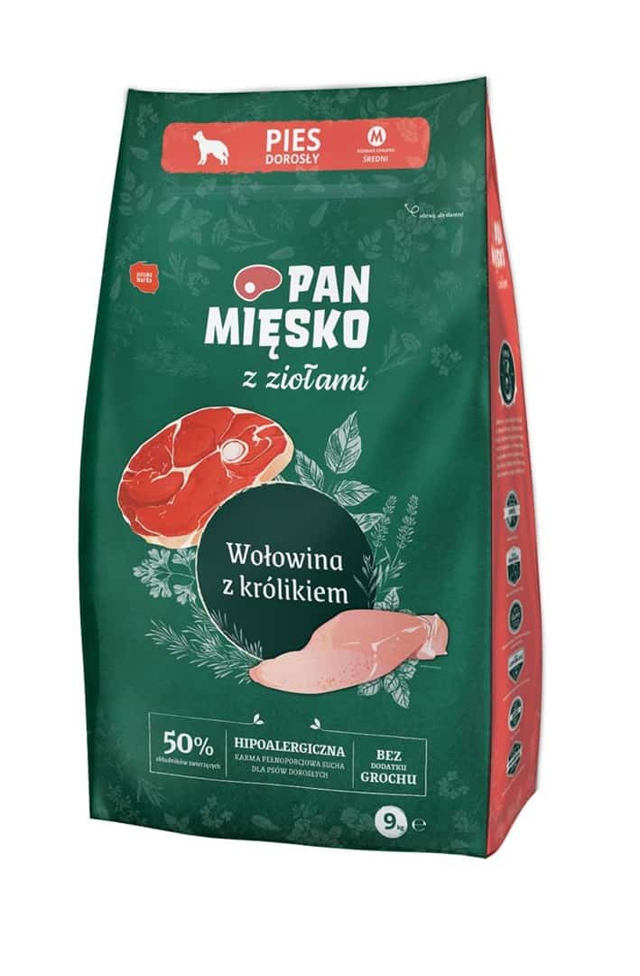 PAN MIĘSKO Wołowina z królikiem - 9kg