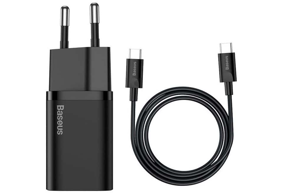 BASEUS ŁADOWARKA Z KABLEM USB-C 25W CZARNA