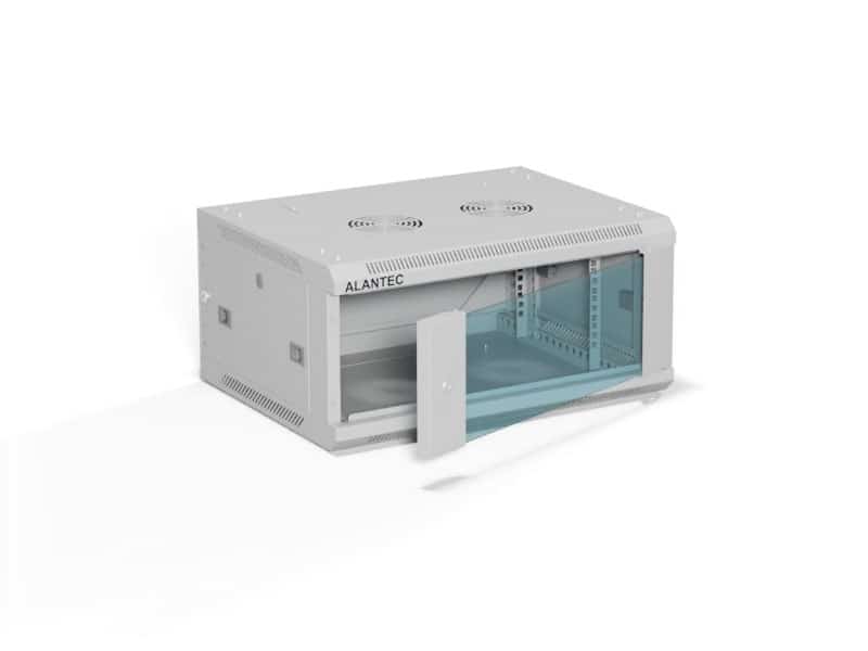 ALANTEC Szafa wisząca 19" 4U, drzwi szklane, szara