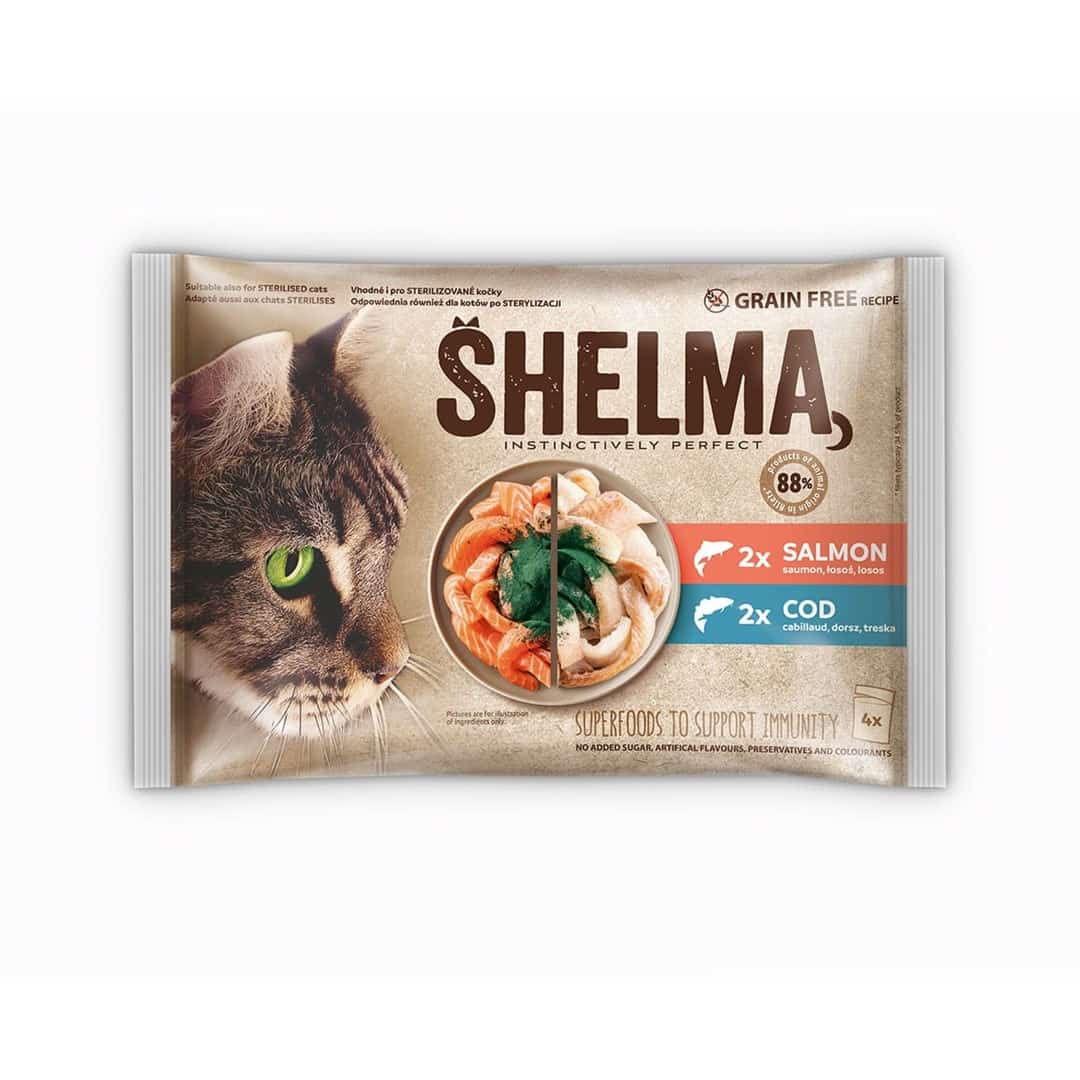 SHELMA saszetka - bezzbożowa karma dla kotów 4x85g