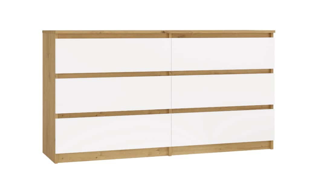 M6 MALWA KOMODA 140 CM 6 SZUFLAD ART/BIEL