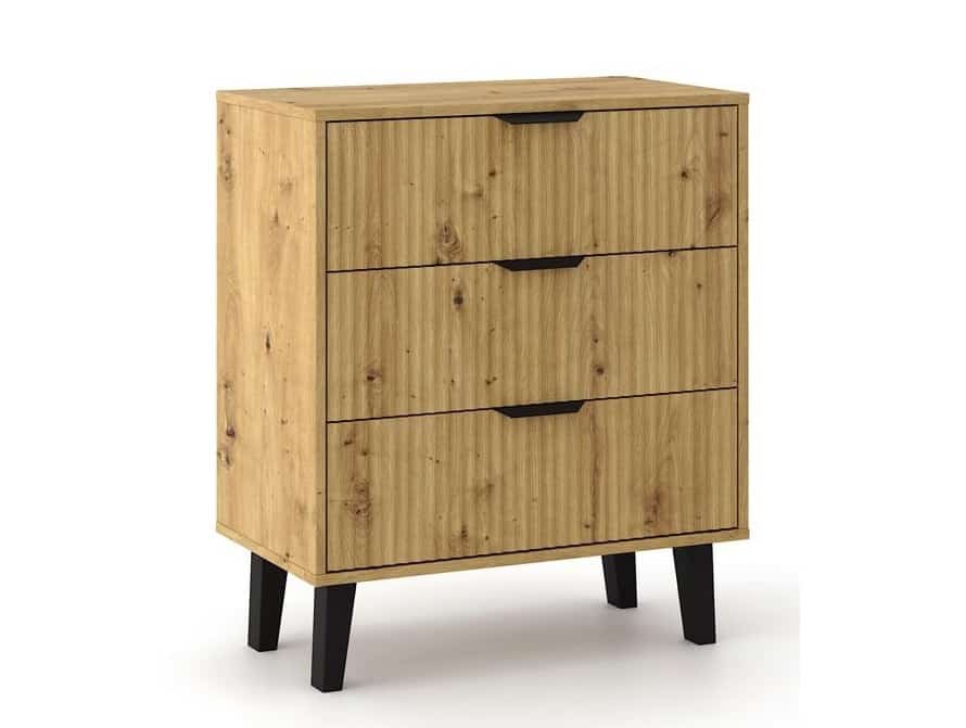 KOMODA SCANDI 3S SLIM DĄB ARTISAN