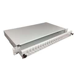 Alantec Przełącznica światłowodowa 24xSC duplex / 24xLC quad 19" 1U z płytą czołową oraz akcesoriami montażowymi (dławiki, opaski), wysuwalna (FOP-1U-24SCD-S)