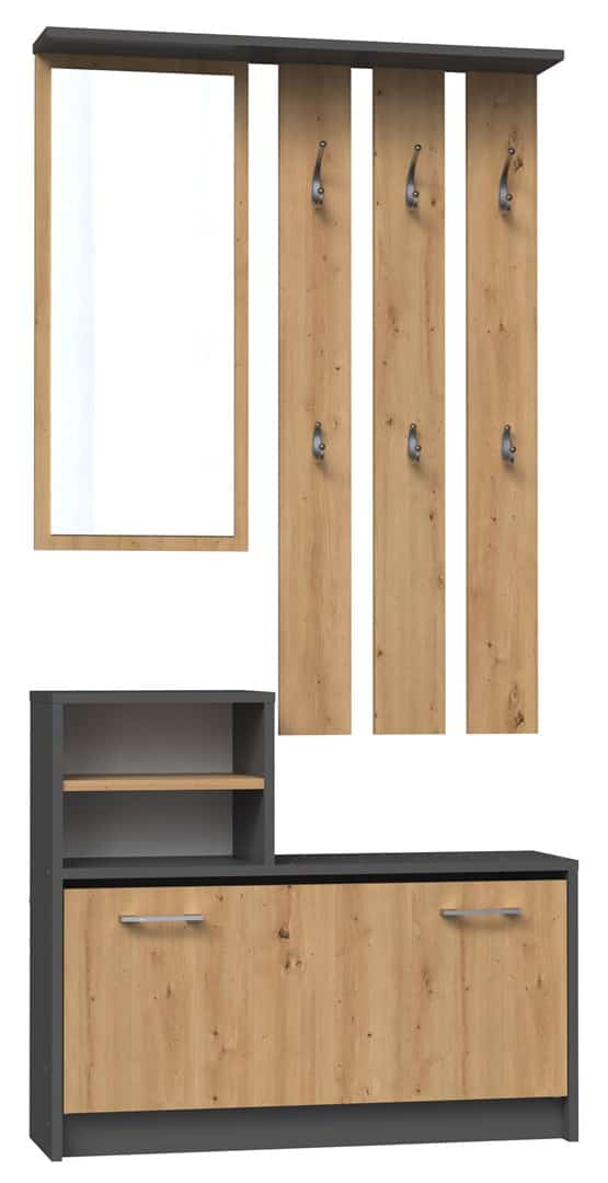 GARDEROBA SZAFKA NA OBUWIE ANTRACYT/ARTISAN