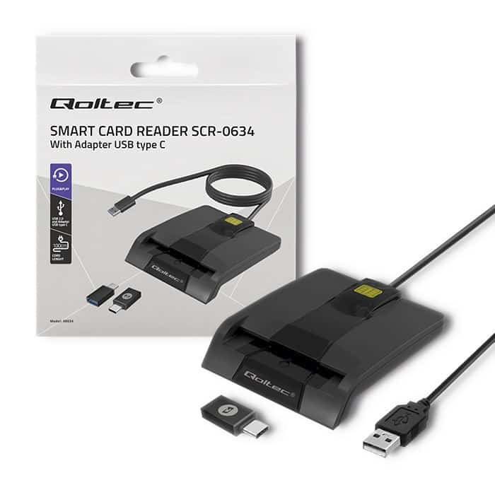QOLTEC SCR-0634 USB Type-C Czytnik Kart ID
