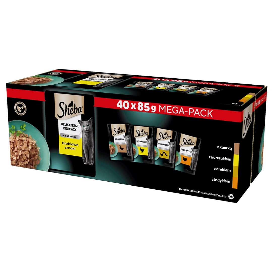 SHEBA Delicacy drobiowe smaki w galarecie 40x85g