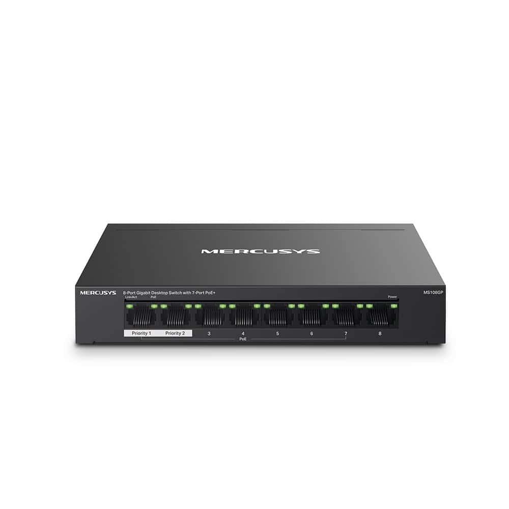 Switch Mercusys MS108GP - Czarny Metalowy