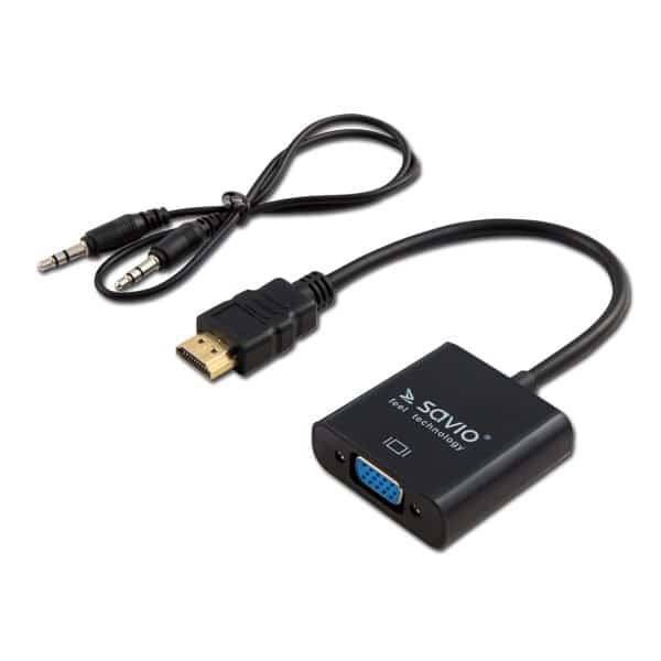 Adapter SAVIO CL-23/B HDMI do VGA 0,20m czarny
