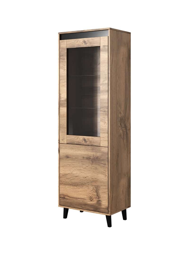Witryna NORD 60x38x182,5 dęb wotan/antracyt