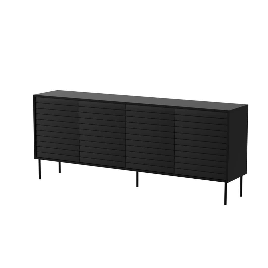 Komoda 4D CORTINA czarna 200x40x81