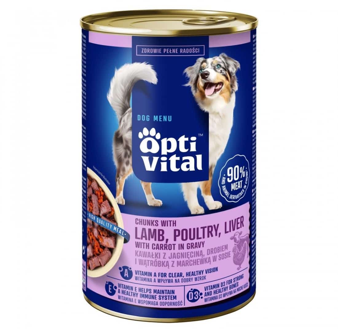 OptiVital puszka 1250g - jagnięcina i wątróbką drobiową