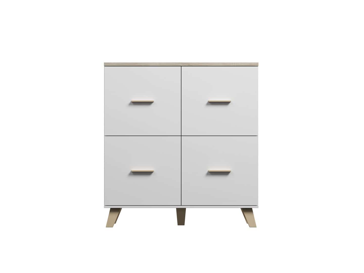 Komoda LOTTA 110 4D biały+dęb sonoma