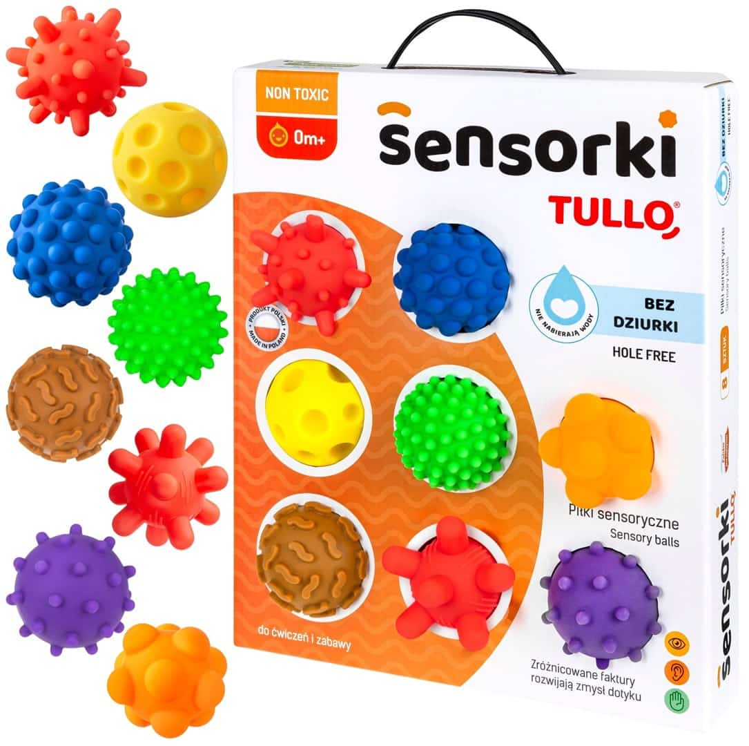 TULLO Piłki sensoryczne Sensorki bez dziur, 8 szt.
