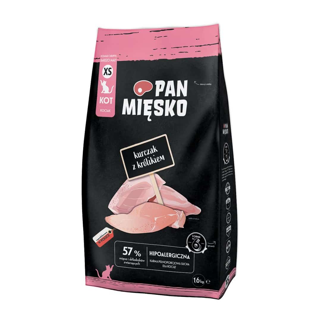 Pan Mięsko Kurczak z Królikiem Sucha Karma XS 1,6kg