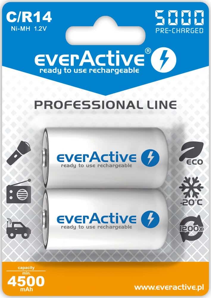 Zestaw akumulatorków everActive EVHRL14-5000 5000mAh
