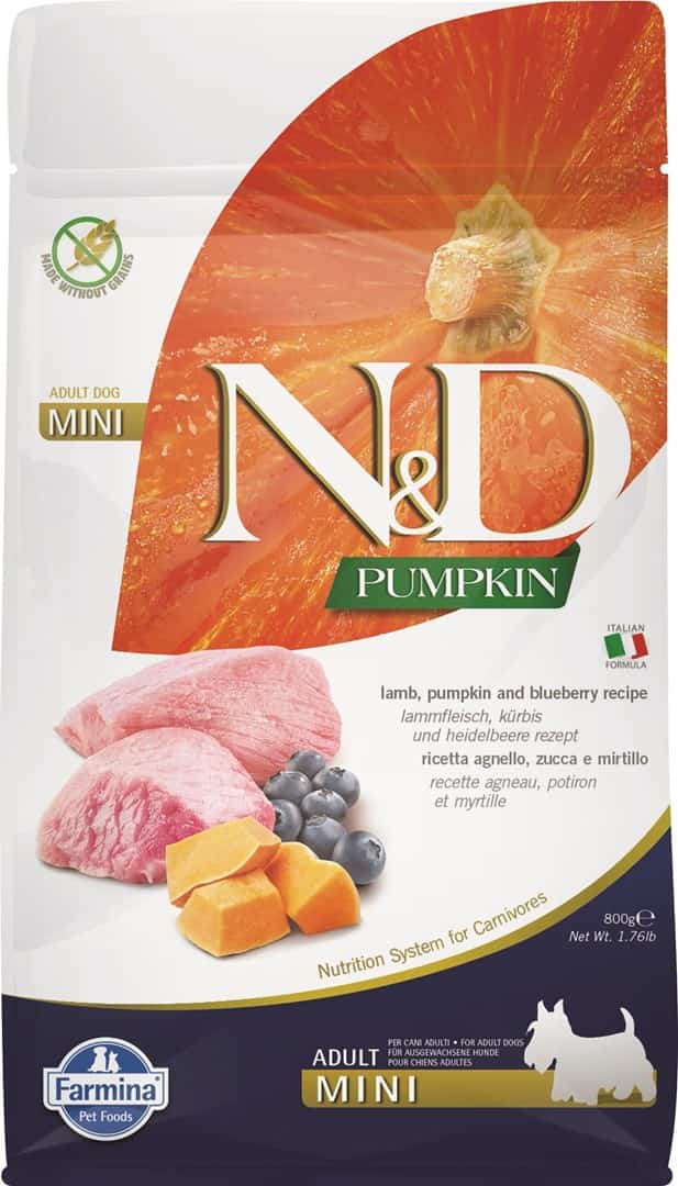 FARMINA N&D Pumpkin Dog Lamb & Blueberry Adult Mini 800g