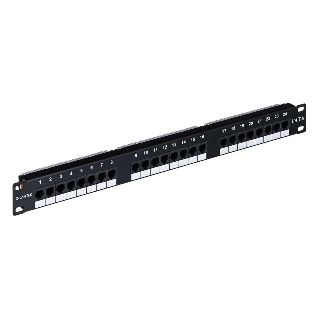 Q-LANTEC Patch panel UTP kat.6, 24 porty LSA 1U