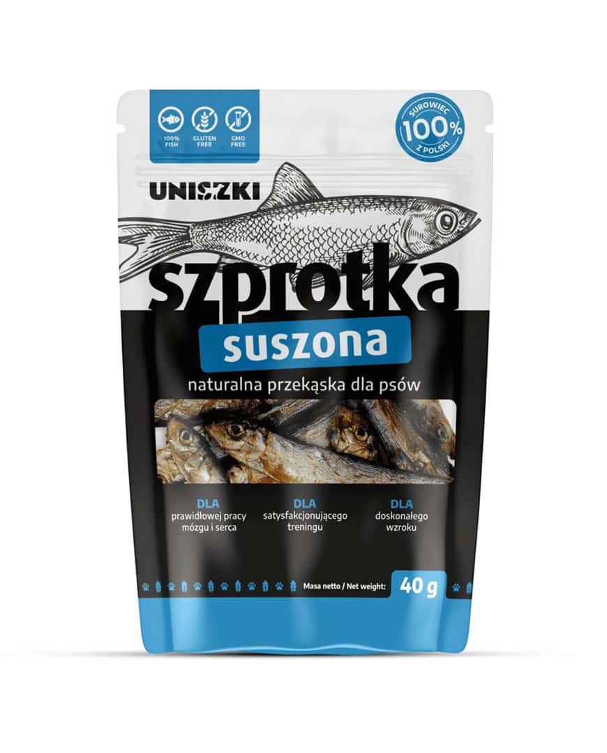 UNISZKI Szprotka suszona 40g - Przysmak dla psa