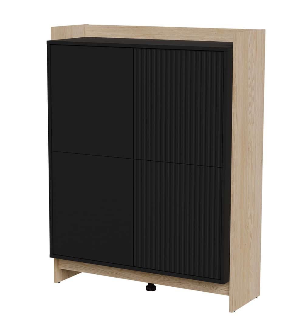Komoda PORTO 100x38x130 dęb/czarny