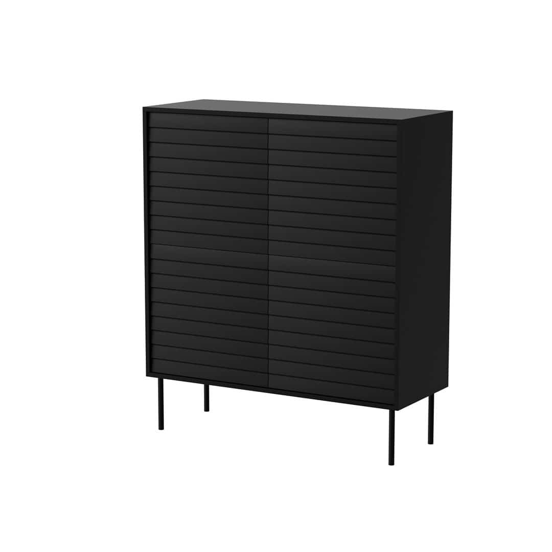 Komoda 4D CORTINA czarna 102x40x118