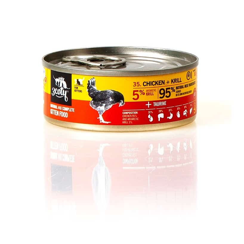 3Coty CHICKEN + KRILL for Kittens 80g - Mokra Karma