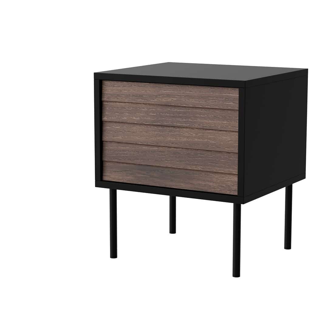 Szafka nocna CORTINA czarny/orzech 45x40x51 2szt