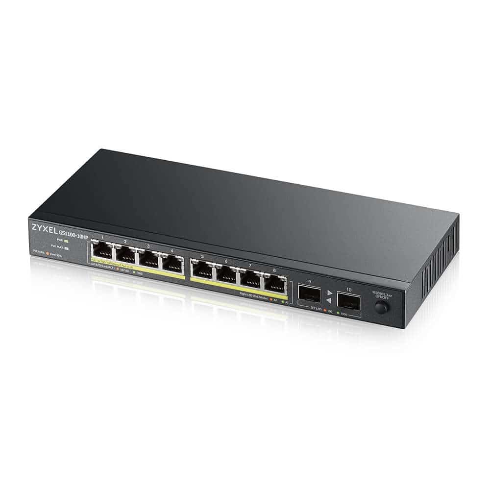 Switch Zyxel GS1100-10HP 10p PoE 130W Niezarządzany