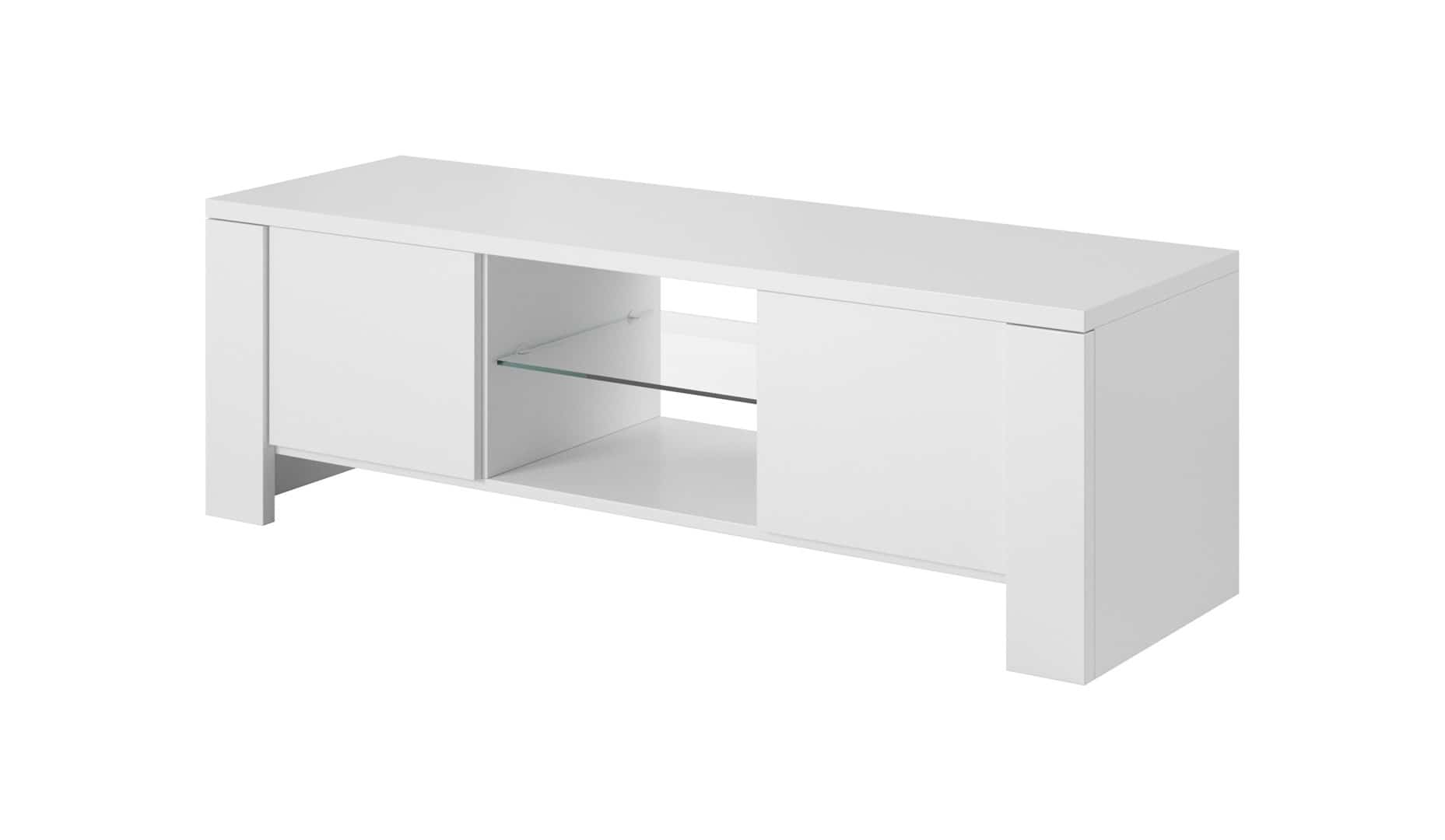 Szafka RTV WEST 42/130/42 biały/biały mat