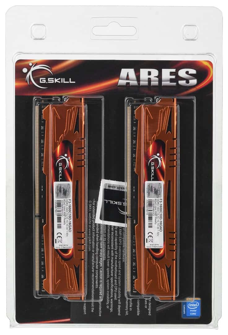 Pamięć RAM DDR3 G.SKILL ARES 16GB 1600MHz CL10 Low Profile
