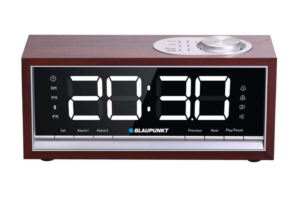 Radiobudzik Blaupunkt CR60BT - Bluetooth, Czarny, Brązowy