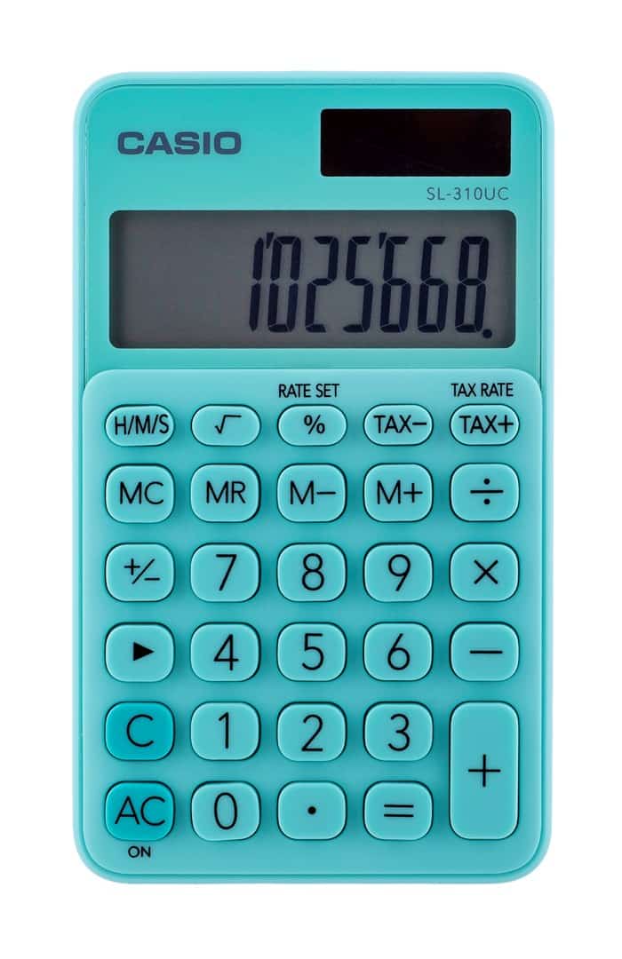 CASIO Kalkulator SL-310UC-GN, 10-cyfrowy, zielony