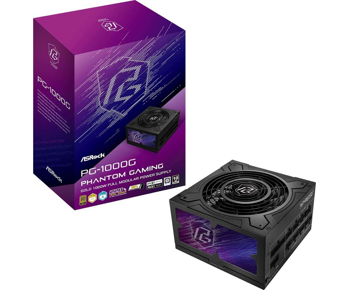 Zasilacz ASRock PHANTOM GAMING 1000W 80 Plus Gold