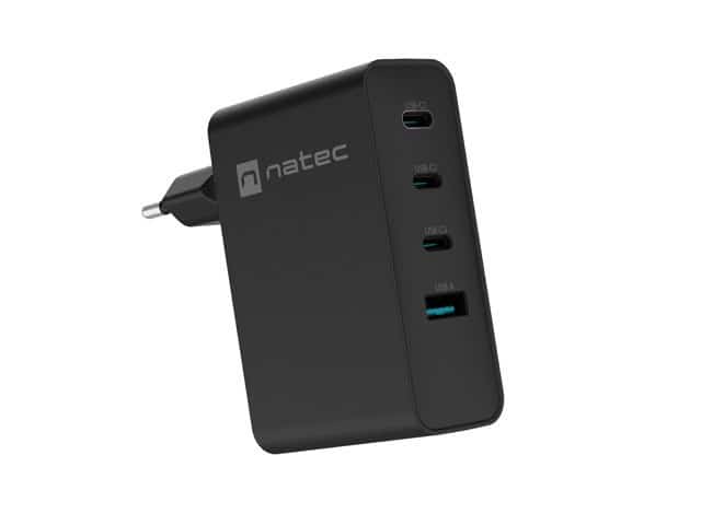 NATEC RIBERA GAN 3X USB-C 1X USB-A 100W CZARNA