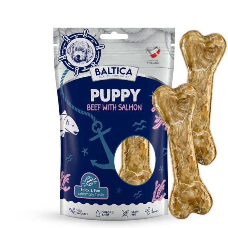 BALTICA EXCELLENT Bone Snack Puppy Beef & Salmon 2szt