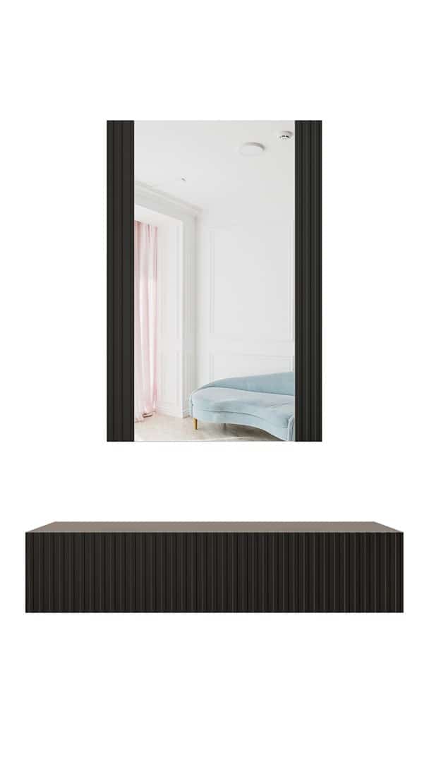 Toaletka z lustrem PAFOS czarny mat 80x41,6x100