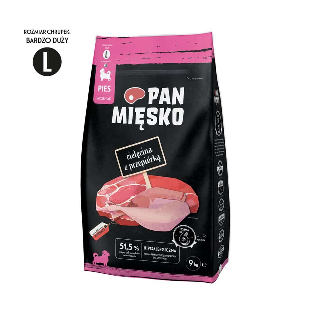 Pan Mięsko Cielęcina z przepiórkóśkÅ szczeniak 9kg